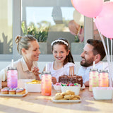 Whaline 20Pcs Pink Bow Plastic Cups with Lids and Straws Clear