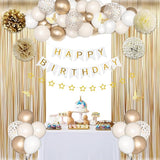 Sweet Birthday Decorations for Women, White Sand Beige Cream Neutral
