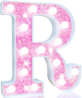 Pooqla LED Marquee Letter Lights, Light Up Pink Letters Glitter #18