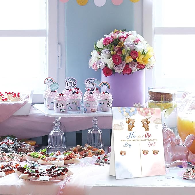 Gender Reveal Party Games Bear Theme Baby Gender Reveal Voting
