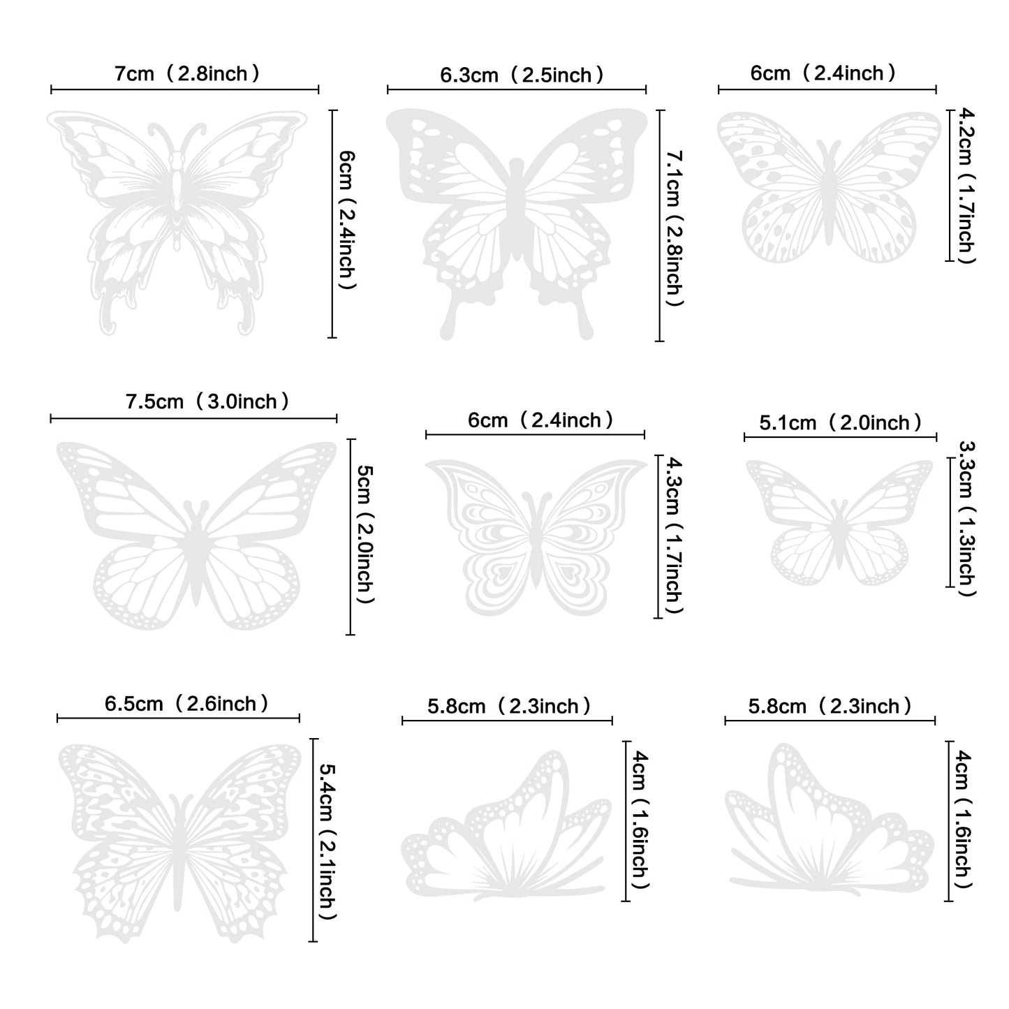 Ercadio 3d 36 Pack Butterfly Cake Toppers Black and White Pvc