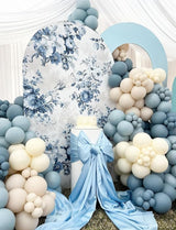 Dusty Blue and Gold Balloons - 12 Inch Dusty Blue Balloons Metallic