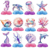 Mermaid Party Decorations TONGQI 12 Pcs Ocean Theme Table Decoration