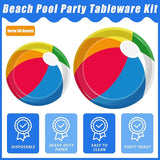 200Pcs Summer Pool Beach Party Tableware Set Beach Pool Ball Party