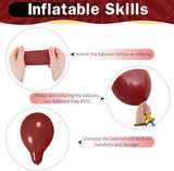 HILAVO Black Burgundy Gold Balloons 12 Inch Burgundy Maroon Red Black