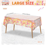 1 Pcs Two Plastic Tablecloths Retro Hippie Boho Party Decorations