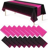 MASHAN 16Pack Disposable Plastic Party Tablecloths and Satin Table