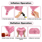 Pink White Heart Balloons, 19PCS Nude White and Pink Heart Shape