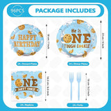 96Pcs Milk and Cookies 1st Birthday Decorations One Sweet Cookie