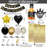 Black and Gold Party Decorations for Men with Happy Bithday Banner,