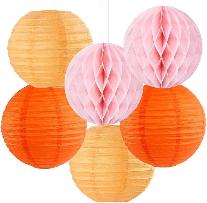 Pink Orange Groovy Thanksgiving Engagement Party Decorations 14pcs