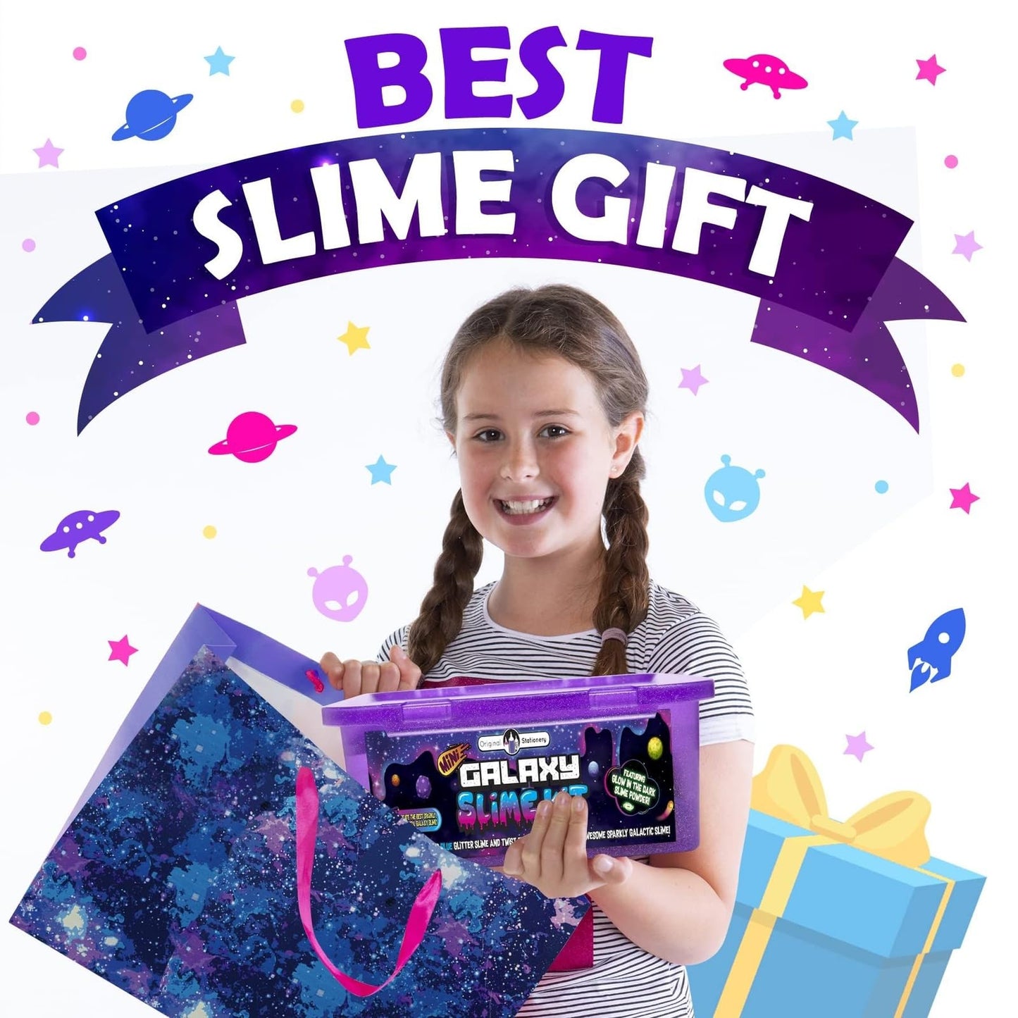 Original Stationery Galaxy Slime Kit for Kids Ages 8–12, DIY Space