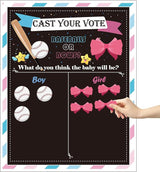 Baseball or Bows Gender Reveal Games for Guests Cast Your Vote