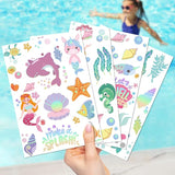 Mermaid Temporary Tattoo for Kids Under the Sea-76 Glitter Style Cute