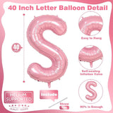 40 Inch Pastel Pink BIG SIS Letter Balloons, Pearl Pink BIG SIS