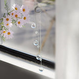 20.5inch Hanging Clear Crystal Suncatcher Ornaments with Moon Decor