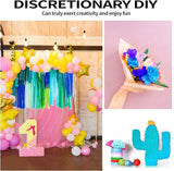 Crepe Paper Streamers 6 Rolls 492ft，Green and Blue Party Decorations