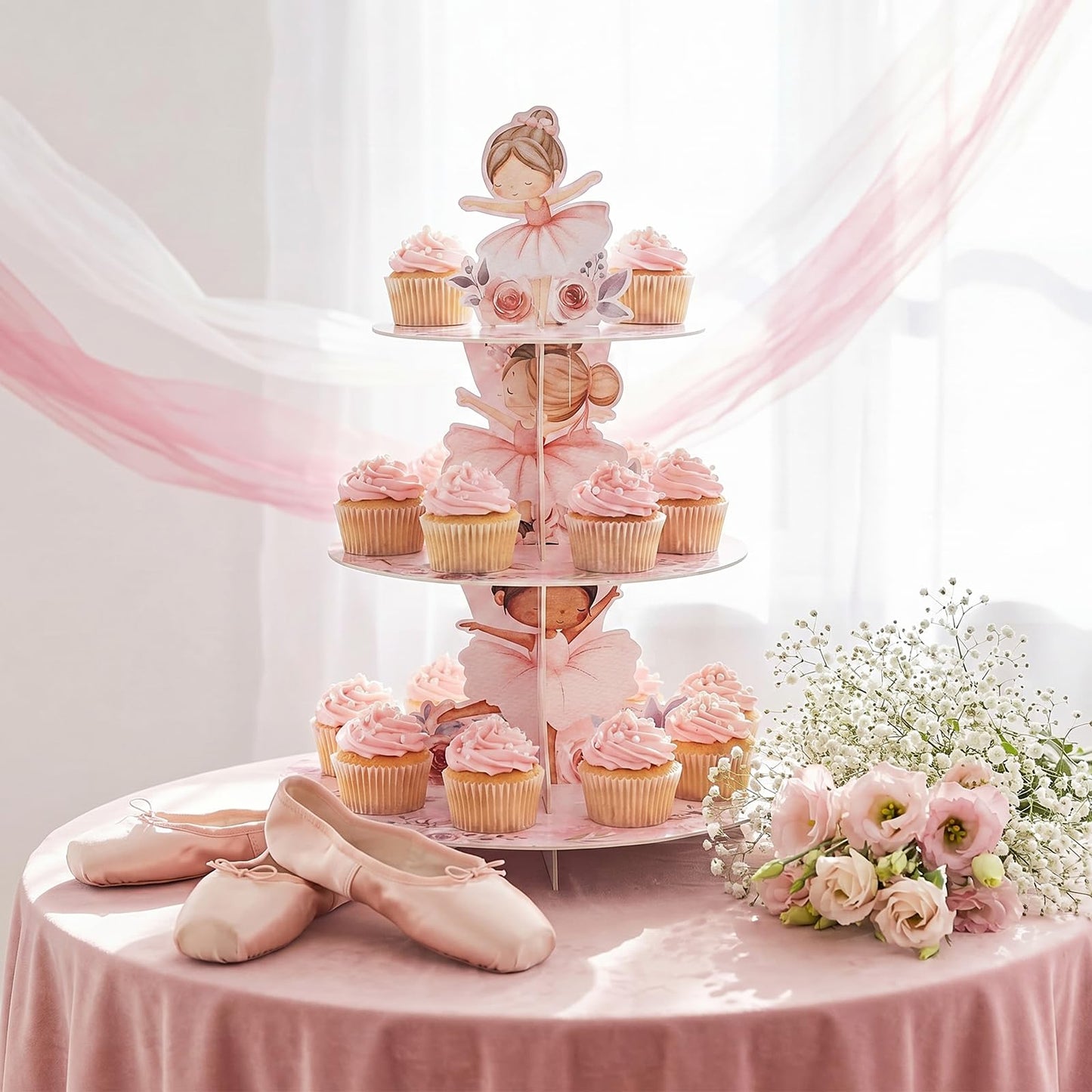 Widecook 3 Tier Ballerina Party Decoration Ballerina Cupcake Stand