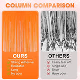 Voircoloria 4 Pack Orange Foil Fringe Backdrop Curtains, Tinsel