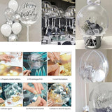 KARLURE White Silver Balloon Arch Kit Garland with Grey Clear