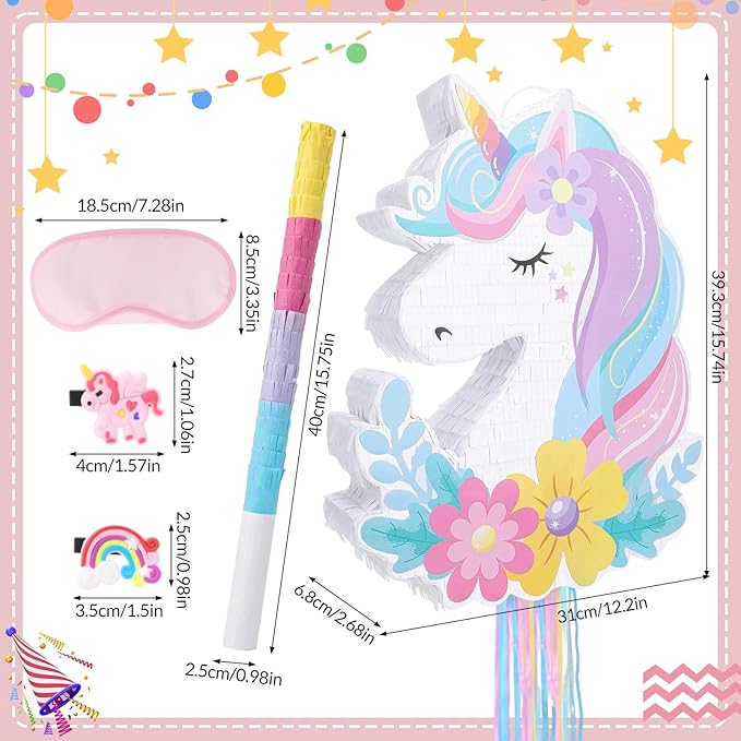 Unicorn Piñata Unicorn Party Supplies Piñata Bundle with Hair Clip
