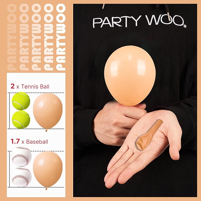 PartyWoo Nude Balloons 100pcs 5 Inch Apricot Fall Neutral Boho Latex