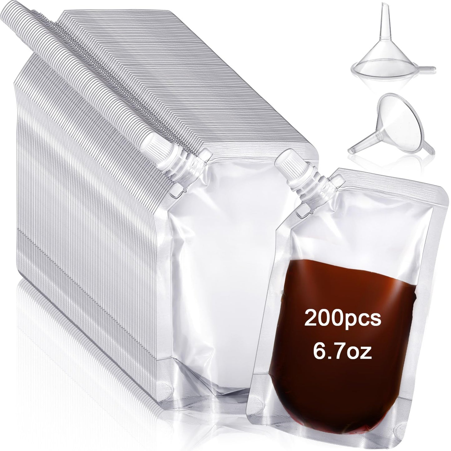 Meanplan 200 Pcs Reusable Plastic Pouches Bulk Squeeze Plastic Juice