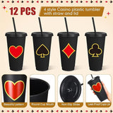 12 Pcs Black Casino Party Supplies Casino Plastic Reusable Cute Cups