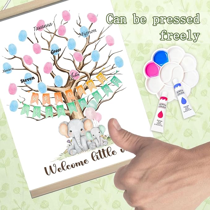 Gender Reveal Gifts Idea Party Fingerprint Decorations Elephant