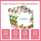 167Pcs Hawaiian Aloha Party Decorations Flamingo Party Plates