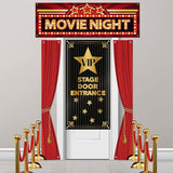 4 Pcs Movie Night Porch Sign Banner VIP Door Entrance Door Cover