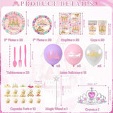 Princess Birthday Party Supplies Includes Backdrop Banner Plate