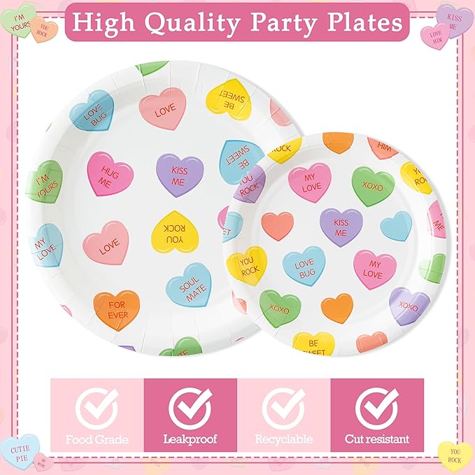 99Pcs Valentine's Day Party Supplies Conversation Heart Party