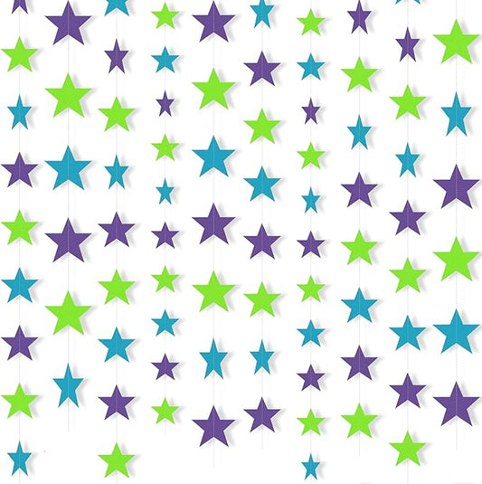 Patelai Glitter Star Garland Banner 2026 Party Decor 130 Feet Star Han