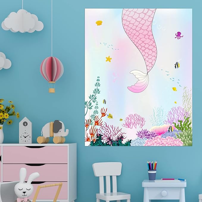 ASTARON Pin The Tail on The Mermaid Game for Birthday Party, Mermaid