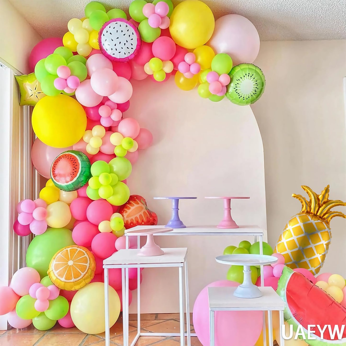 149pcs Twotti Fruity Balloon Arch Kit - Pastel Pink Yellow Green