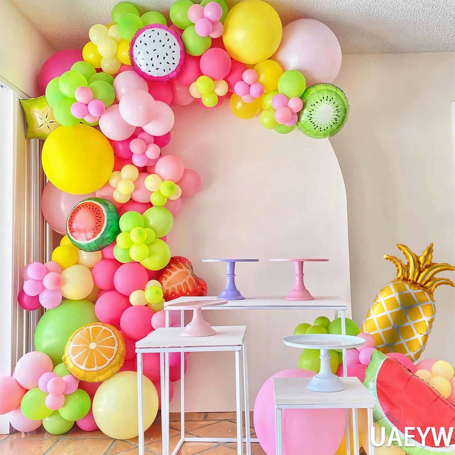 149pcs Twotti Fruity Balloon Arch Kit - Pastel Pink Yellow Green
