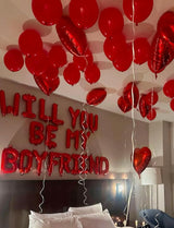 Red Will You Be My Girlfriend Balloons Set Valentines Day Balloon
