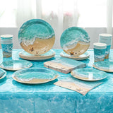 Beach Party Decorations Set for 24 Disposable Paper Plates and