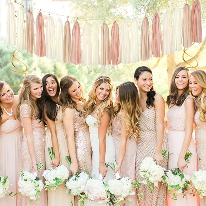 Champagne Gold Beige Fall Bridal Shower Party Decorations 36pcs