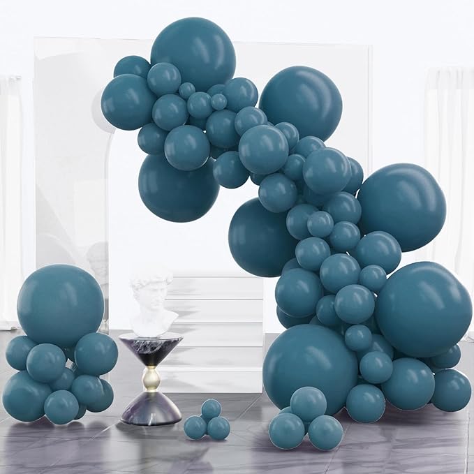 PartyWoo Slate Blue Balloons 100pcs Different Sizes Pack of 18 12 10