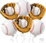 Biapian Baseball Balloons Foil, 18 Inch Round Baseball and Glove