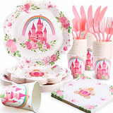 175PCS Pink Princess Birthday Party Decorations Pink Four Ever a
