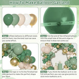 Ouddy Party Sage Green Balloons Arch Garland Kit, Different Sizes 18