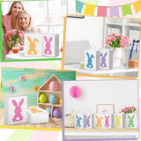 48 Pcs Easter Bunny Bags Bulk for Gifts Goodies with Handles Paper