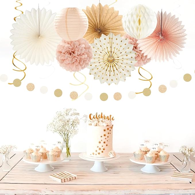 Champagne Gold Beige Fall Boho Bachelorette Party Decorations 21pcs