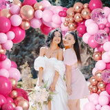 Pink Balloons Arch Kit Garland 131PCS as Pink Decor, Aivatoba