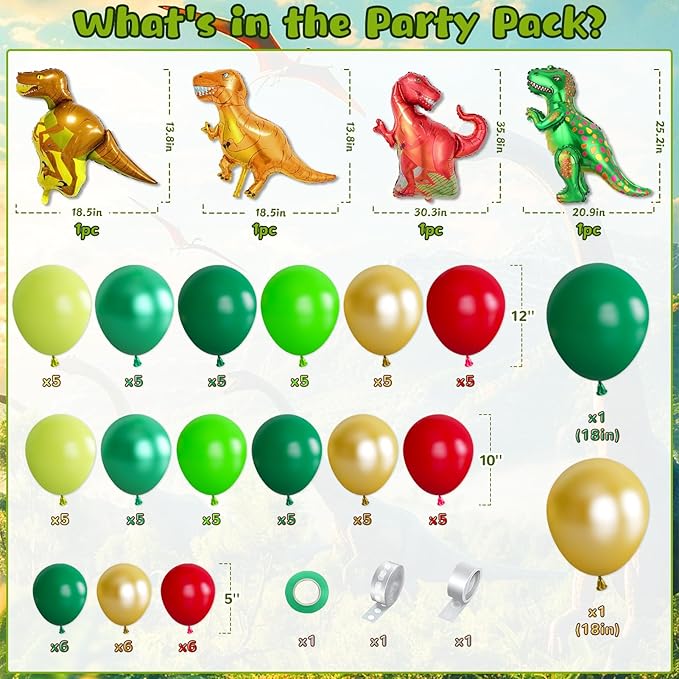 Dinosaur Birthday Party Decorations Kit for Boys Dino Birthday