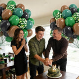 60pcs 12inch Camo Balloons, Green and Brown balloons with Dark Green