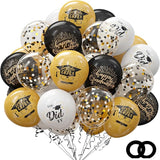 75 Pack Graduation Party Decorations Balloons Set - 12 Inch Black
